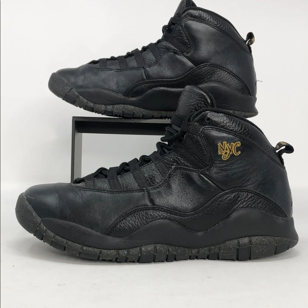 Air Jordan 10 Retro NYC Black Gold (GS) 310806-012 Youth Sneakers - Size 6.5Y